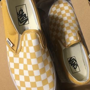 Yellow checkerboard vans!